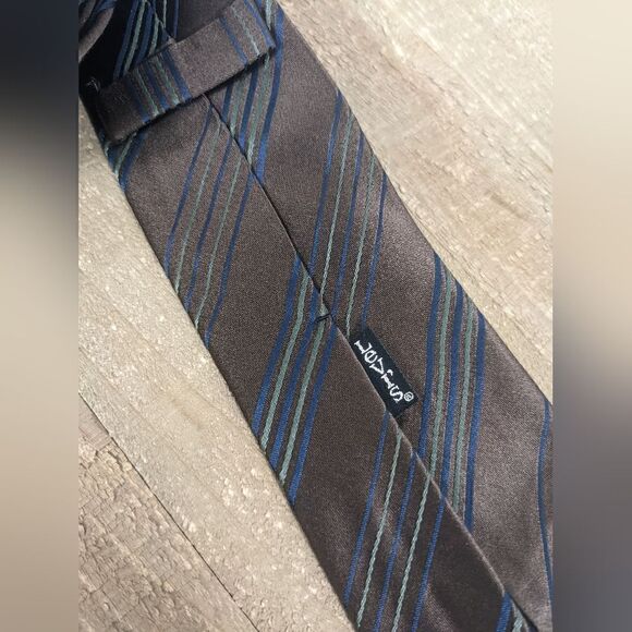 Levi's Men's Silk neck tie Striped Brown Skinny classic - Picture 4 of 5